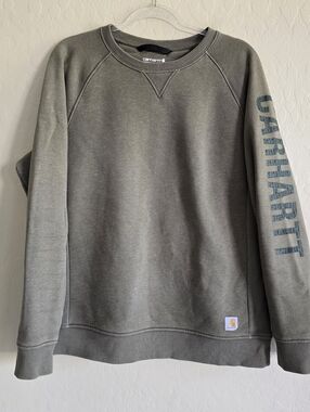 Carhartt Women's Relaxed Fit Crewneck Sweatshirt Graphic Size XL Green